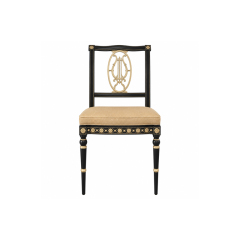 Empire Lyre-Back Gilded Dining Chair | Luxury French Neoclassical Champagne Upholstered Seating - EKAR,EKAR FURNITURE CO.,LTD,Empire Lyre-Back Gilded Dining Chair | Luxury French Neoclassical Champagne Upholstered Seating - EKAR,foshan furniture factory,custom Furniture factory,china furniture factory