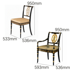 Empire Lyre-Back Gilded Dining Chair | Luxury French Neoclassical Champagne Upholstered Seating - EKAR,EKAR FURNITURE CO.,LTD,Empire Lyre-Back Gilded Dining Chair | Luxury French Neoclassical Champagne Upholstered Seating - EKAR,foshan furniture factory,custom Furniture factory,china furniture factory