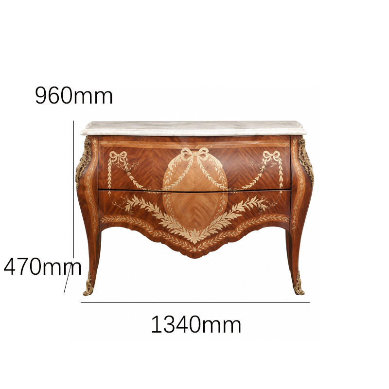 Louis XV Bombe Marquetry Commode | Luxury French Classical Two-Drawer Marble-Top Sideboard - EKAR,EKAR FURNITURE CO.,LTD,Louis XV Bombe Marquetry Commode | Luxury French Classical Two-Drawer Marble-Top Sideboard - EKAR,foshan furniture factory,custom Furniture factory,china furniture factory