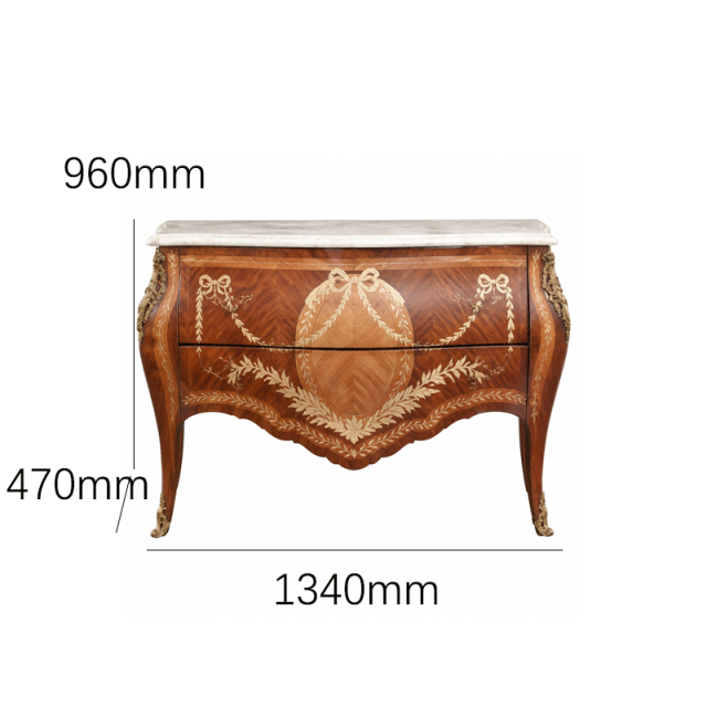 Louis XV Bombe Marquetry Commode | Luxury French Classical Two-Drawer Marble-Top Sideboard - EKAR,EKAR FURNITURE CO.,LTD,Louis XV Bombe Marquetry Commode | Luxury French Classical Two-Drawer Marble-Top Sideboard - EKAR,foshan furniture factory,custom Furniture factory,china furniture factory