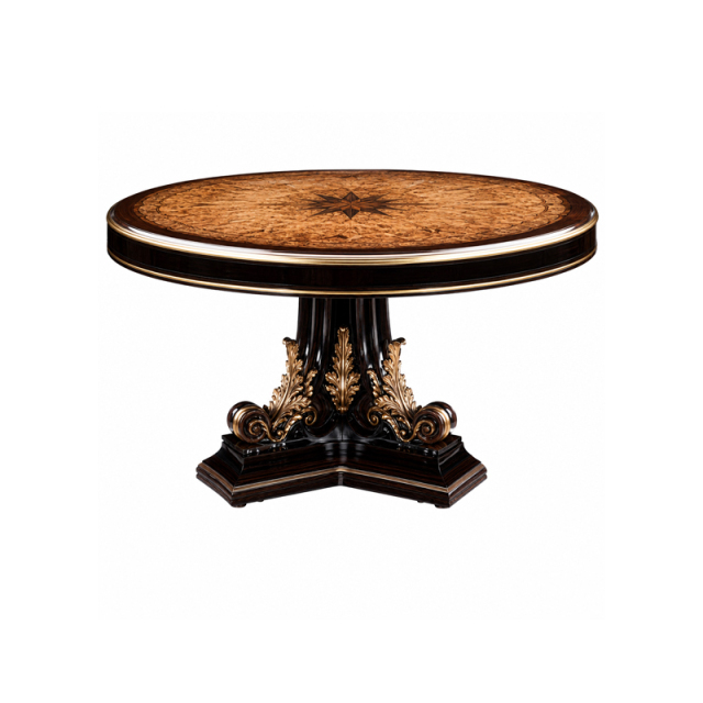 Chateau Compass-Rose Round Dining Table | Luxury French Classical Burl Marquetry Pedestal Table - EKAR,EKAR FURNITURE CO.,LTD,Chateau Compass-Rose Round Dining Table | Luxury French Classical Burl Marquetry Pedestal Table - EKAR,foshan furniture factory,custom Furniture factory,china furniture factory