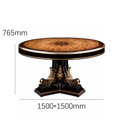 Chateau Compass-Rose Round Dining Table | Luxury French Classical Burl Marquetry Pedestal Table - EKAR,EKAR FURNITURE CO.,LTD,Chateau Compass-Rose Round Dining Table | Luxury French Classical Burl Marquetry Pedestal Table - EKAR,foshan furniture factory,custom Furniture factory,china furniture factory