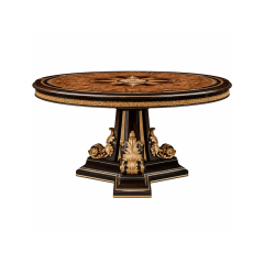 Empire Compass-Rose Round Dining Table | Luxury French Classical Burl & Gold Pedestal Table - EKAR,EKAR FURNITURE CO.,LTD,Empire Compass-Rose Round Dining Table | Luxury French Classical Burl & Gold Pedestal Table - EKAR,foshan furniture factory,custom Furniture factory,china furniture factory