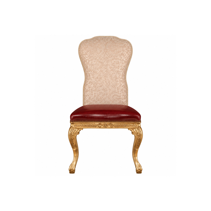 Chateau Damask &amp; Leather Dining Chair | Luxury French Classical Gilded Cabriole Seating - EKAR FURNITURE,EKAR FURNITURE CO.,LTD,Chateau Damask &amp; Leather Dining Chair | Luxury French Classical Gilded Cabriole Seating - EKAR FURNITURE,foshan furniture factory,custom Furniture factory,china furniture factory