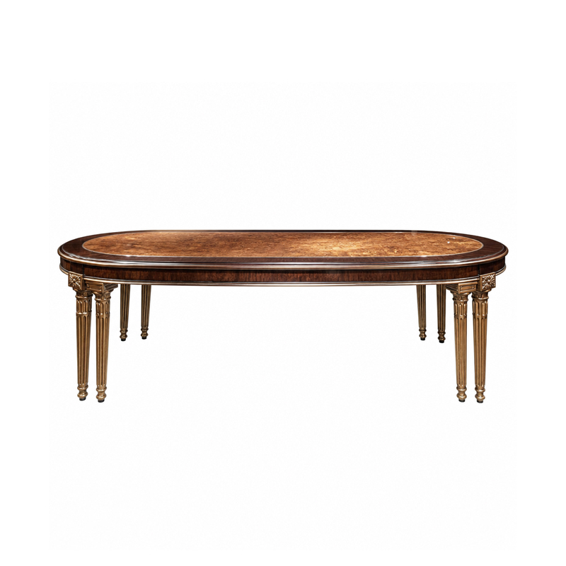 Aurelian Oval Burl &amp; Gilded Dining Table | Luxury French Neoclassical Eight-Leg Conference Table - EKAR,EKAR FURNITURE CO.,LTD,Aurelian Oval Burl &amp; Gilded Dining Table | Luxury French Neoclassical Eight-Leg Conference Table - EKAR,foshan furniture factory,custom Furniture factory,china furniture factory