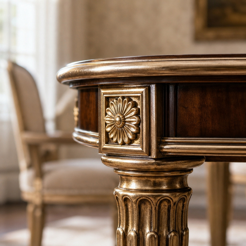 Aurelian Oval Burl &amp; Gilded Dining Table | Luxury French Neoclassical Eight-Leg Conference Table - EKAR,EKAR FURNITURE CO.,LTD,Aurelian Oval Burl &amp; Gilded Dining Table | Luxury French Neoclassical Eight-Leg Conference Table - EKAR,foshan furniture factory,custom Furniture factory,china furniture factory