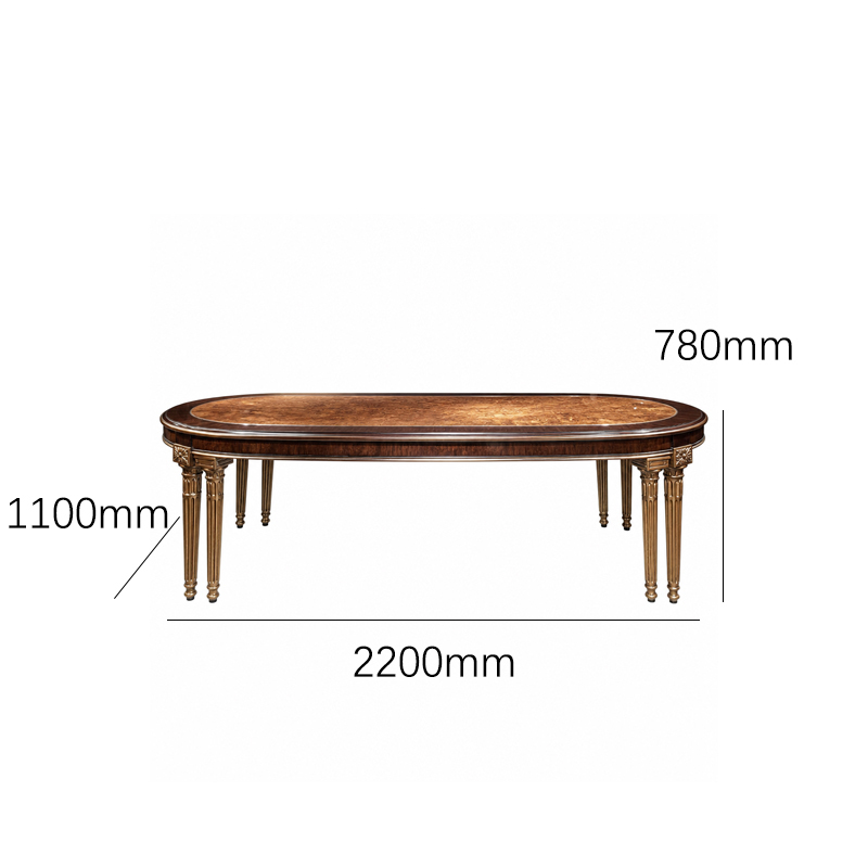 Aurelian Oval Burl &amp; Gilded Dining Table | Luxury French Neoclassical Eight-Leg Conference Table - EKAR,EKAR FURNITURE CO.,LTD,Aurelian Oval Burl &amp; Gilded Dining Table | Luxury French Neoclassical Eight-Leg Conference Table - EKAR,foshan furniture factory,custom Furniture factory,china furniture factory