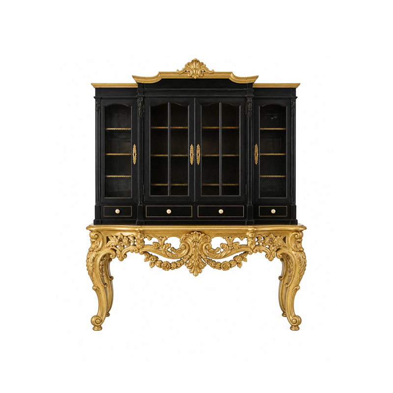 Chateau Noir &amp; Gold Grand Vitrine Wine Cabinet | Luxury French Rococo Glass Display Cellar - EKAR,EKAR FURNITURE CO.,LTD,Chateau Noir &amp; Gold Grand Vitrine Wine Cabinet | Luxury French Rococo Glass Display Cellar - EKAR,foshan furniture factory,custom Furniture factory,china furniture factory