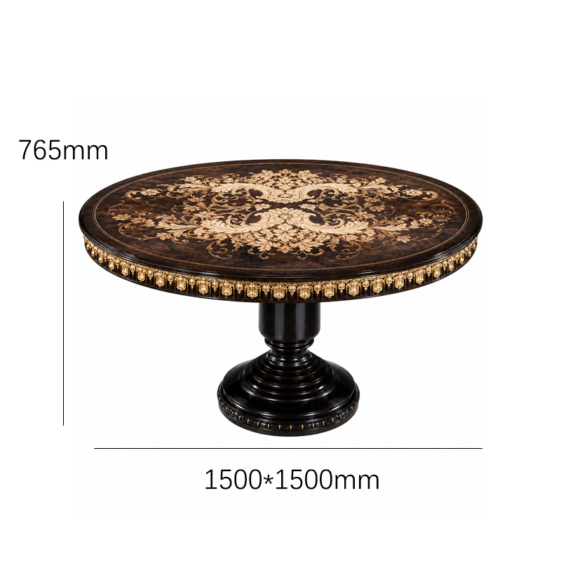 Aurelian Acanthus Marquetry Round Dining Table | Luxury French Neoclassical Gilded Pedestal Table - EKAR,EKAR FURNITURE CO.,LTD,Aurelian Acanthus Marquetry Round Dining Table | Luxury French Neoclassical Gilded Pedestal Table - EKAR,foshan furniture factory,custom Furniture factory,china furniture factory