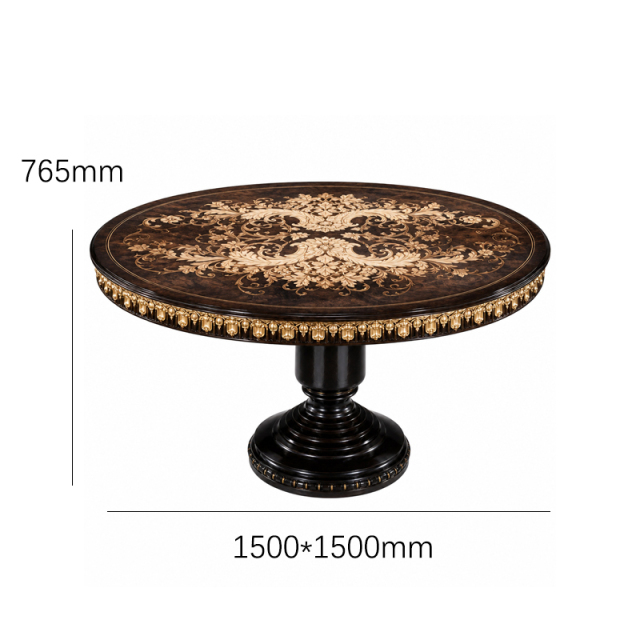 Aurelian Acanthus Marquetry Round Dining Table | Luxury French Neoclassical Gilded Pedestal Table - EKAR,EKAR FURNITURE CO.,LTD,Aurelian Acanthus Marquetry Round Dining Table | Luxury French Neoclassical Gilded Pedestal Table - EKAR,foshan furniture factory,custom Furniture factory,china furniture factory