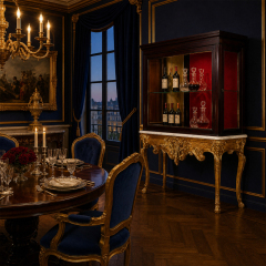 Soleil d'Or Gold-Mask Vitrine Wine Cabinet | Luxury French Baroque Velvet &amp; Gilt Display Cellar - EKAR,EKAR FURNITURE CO.,LTD,Soleil d'Or Gold-Mask Vitrine Wine Cabinet | Luxury French Baroque Velvet &amp; Gilt Display Cellar - EKAR,foshan furniture factory,custom Furniture factory,china furniture factory