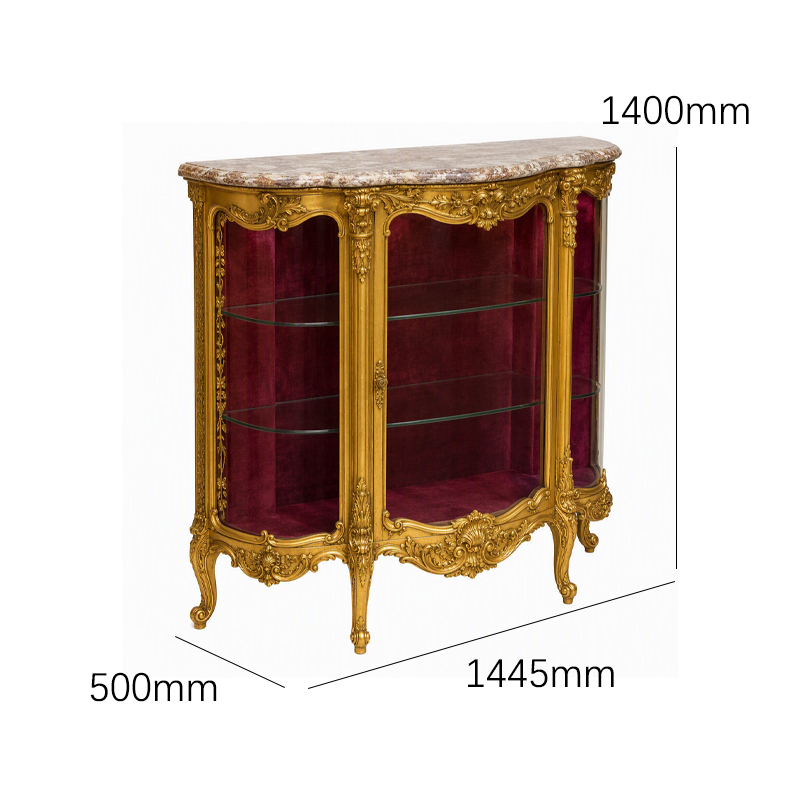 Chateau Tripartite Rococo Glass Vitrine | Luxury French Classical Gilt Marble-Top Display Cabinet - EKAR,MY SHOP,Chateau Tripartite Rococo Glass Vitrine | Luxury French Classical Gilt Marble-Top Display Cabinet - EKAR,foshan furniture factory,custom Furniture factory,china furniture factory