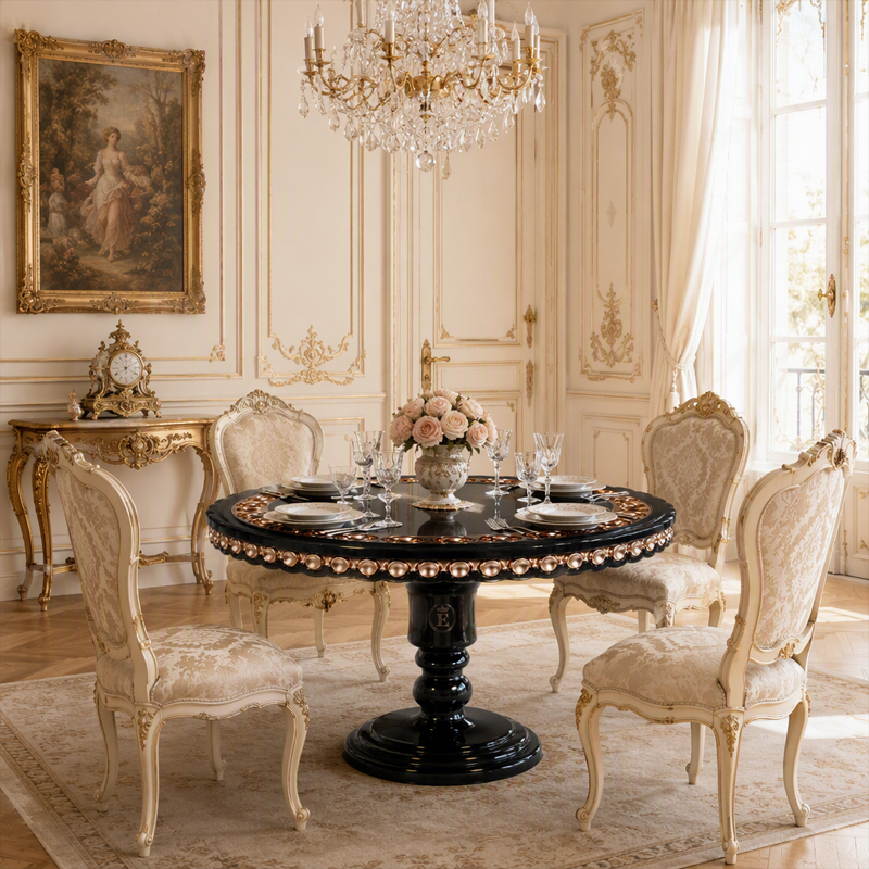 EKAR Crown Black & Rose-Gold Dining Table | Luxury French Classical Dessert Display Pedestal - EKAR,EKAR FURNITURE CO.,LTD,EKAR Crown Black & Rose-Gold Cake Stand | Luxury French Classical Dessert Display Pedestal - EKAR,foshan furniture factory,custom Furniture factory,china furniture factory