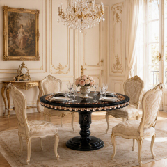 EKAR Crown Black & Rose-Gold Dining Table | Luxury French Classical Dessert Display Pedestal - EKAR,EKAR FURNITURE CO.,LTD,EKAR Crown Black & Rose-Gold Cake Stand | Luxury French Classical Dessert Display Pedestal - EKAR,foshan furniture factory,custom Furniture factory,china furniture factory