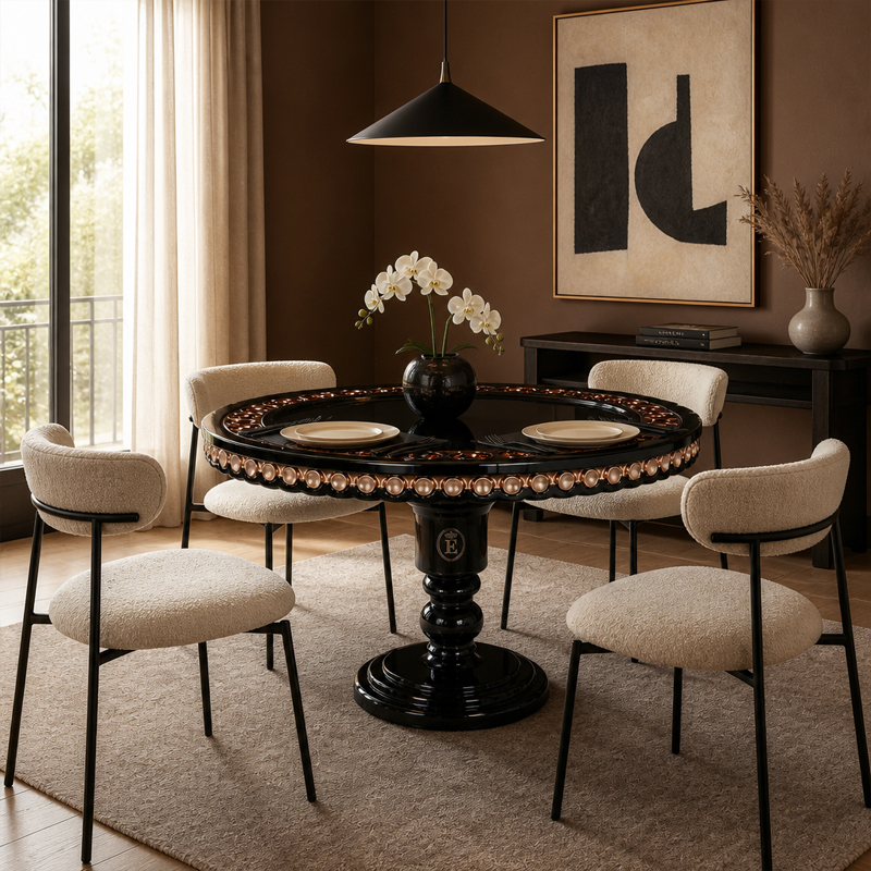 EKAR Crown Black & Rose-Gold Dining Table | Luxury French Classical Dessert Display Pedestal - EKAR,EKAR FURNITURE CO.,LTD,EKAR Crown Black & Rose-Gold Cake Stand | Luxury French Classical Dessert Display Pedestal - EKAR,foshan furniture factory,custom Furniture factory,china furniture factory