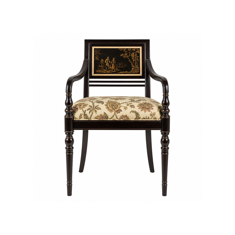 Celestial Garden Chinoiserie Panel-Back Armchair | Luxury French Oriental Black Lacquer Gold Artwork Seat,EKAR FURNITURE CO.,LTD,Celestial Garden Chinoiserie Panel-Back Armchair | Luxury French Oriental Black Lacquer Gold Artwork Seat,foshan furniture factory,custom Furniture factory,china furniture factory