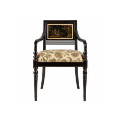 Celestial Garden Chinoiserie Panel-Back Armchair | Luxury French Oriental Black Lacquer Gold Artwork Seat,EKAR FURNITURE CO.,LTD,Celestial Garden Chinoiserie Panel-Back Armchair | Luxury French Oriental Black Lacquer Gold Artwork Seat,foshan furniture factory,custom Furniture factory,china furniture factory