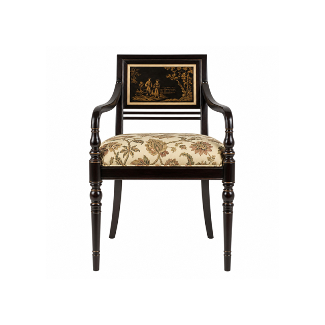 Celestial Garden Chinoiserie Panel-Back Armchair | Luxury French Oriental Black Lacquer Gold Artwork Seat,EKAR FURNITURE CO.,LTD,Celestial Garden Chinoiserie Panel-Back Armchair | Luxury French Oriental Black Lacquer Gold Artwork Seat,foshan furniture factory,custom Furniture factory,china furniture factory