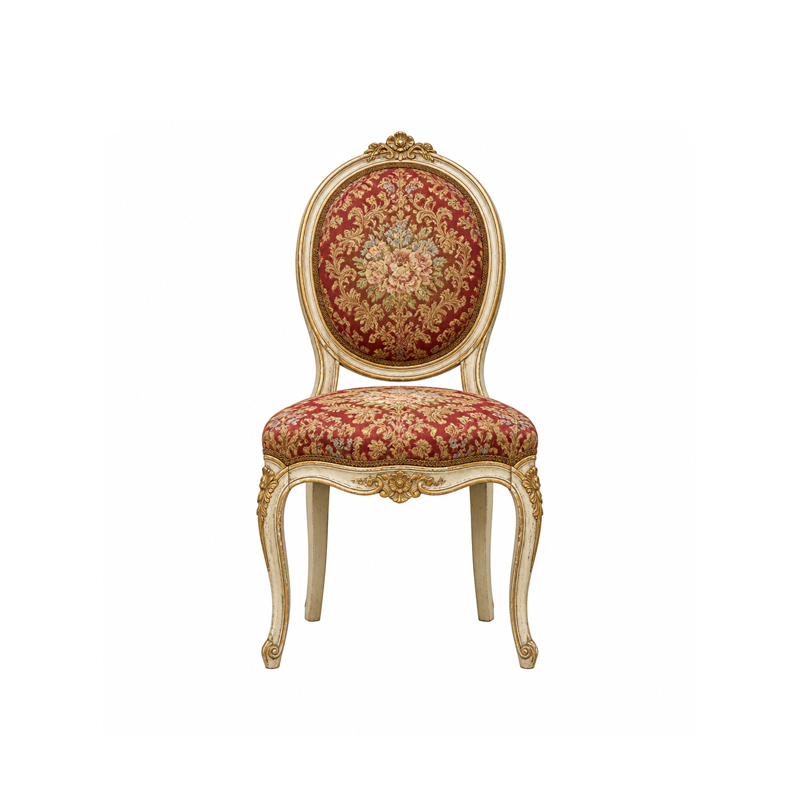 Chateau Rouge Damask Oval-Back Dining Chair | Luxury French Louis XV Gilded Accent Seating - EKAR,EKAR FURNITURE CO.,LTD,Chateau Rouge Damask Oval-Back Dining Chair | Luxury French Louis XV Gilded Accent Seating - EKAR,foshan furniture factory,custom Furniture factory,china furniture factory
