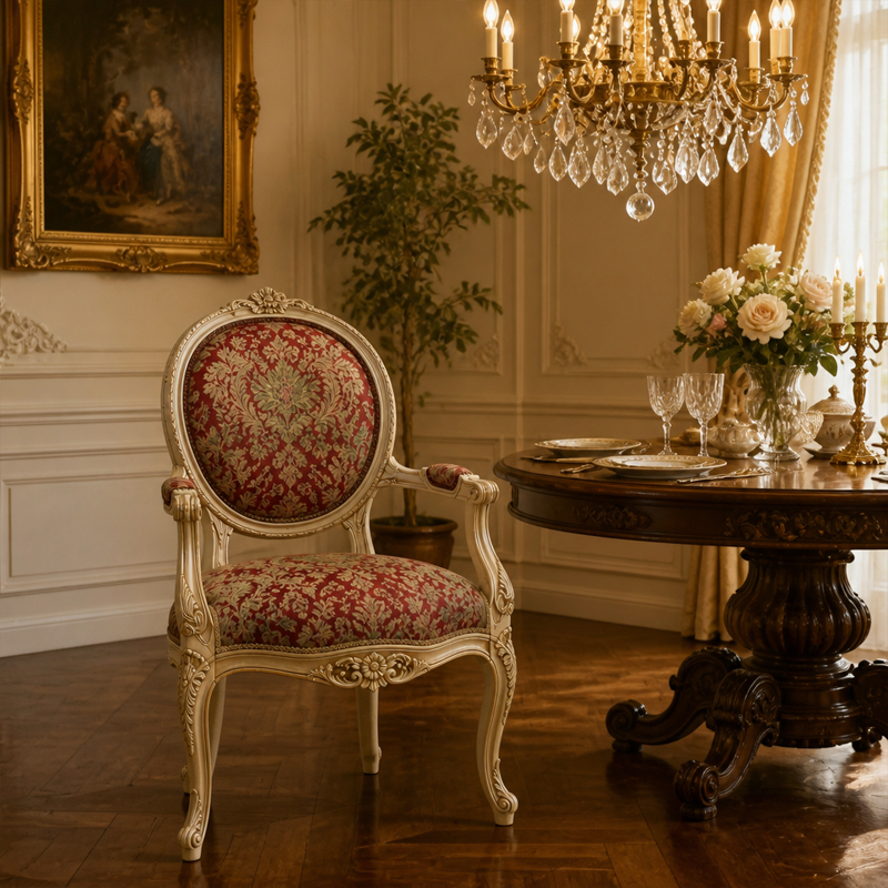 Chateau Rouge Damask Oval-Back Dining Chair | Luxury French Louis XV Gilded Accent Seating - EKAR,EKAR FURNITURE CO.,LTD,Chateau Rouge Damask Oval-Back Dining Chair | Luxury French Louis XV Gilded Accent Seating - EKAR,foshan furniture factory,custom Furniture factory,china furniture factory