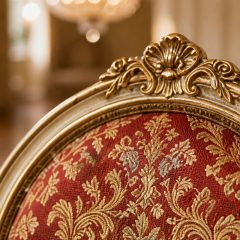 Chateau Rouge Damask Oval-Back Dining Chair | Luxury French Louis XV Gilded Accent Seating - EKAR,EKAR FURNITURE CO.,LTD,Chateau Rouge Damask Oval-Back Dining Chair | Luxury French Louis XV Gilded Accent Seating - EKAR,foshan furniture factory,custom Furniture factory,china furniture factory