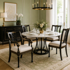 Ebony Filigree Lattice-Back Dining Armchair | Luxury Regency Black &amp; Gold Serpentine-Arm Seating - EKAR,EKAR FURNITURE CO.,LTD,Ebony Filigree Lattice-Back Dining Armchair | Luxury Regency Black &amp; Gold Serpentine-Arm Seating - EKAR,foshan furniture factory,custom Furniture factory,china furniture factory