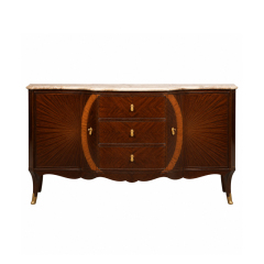 Solstice Sunburst Marble-Top Sideboard | Luxury Art Deco Bowed Buffet with Oval Inlay - EKAR FURNITURE,EKAR FURNITURE CO.,LTD,Solstice Sunburst Marble-Top Sideboard | Luxury Art Deco Bowed Buffet with Oval Inlay - EKAR FURNITURE,foshan furniture factory,custom Furniture factory,china furniture factory