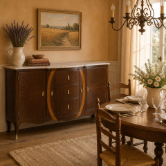 Solstice Sunburst Marble-Top Sideboard | Luxury Art Deco Bowed Buffet with Oval Inlay - EKAR FURNITURE,EKAR FURNITURE CO.,LTD,Solstice Sunburst Marble-Top Sideboard | Luxury Art Deco Bowed Buffet with Oval Inlay - EKAR FURNITURE,foshan furniture factory,custom Furniture factory,china furniture factory