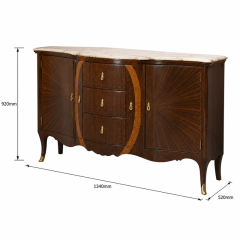 Solstice Sunburst Marble-Top Sideboard | Luxury Art Deco Bowed Buffet with Oval Inlay - EKAR FURNITURE,EKAR FURNITURE CO.,LTD,Solstice Sunburst Marble-Top Sideboard | Luxury Art Deco Bowed Buffet with Oval Inlay - EKAR FURNITURE,foshan furniture factory,custom Furniture factory,china furniture factory