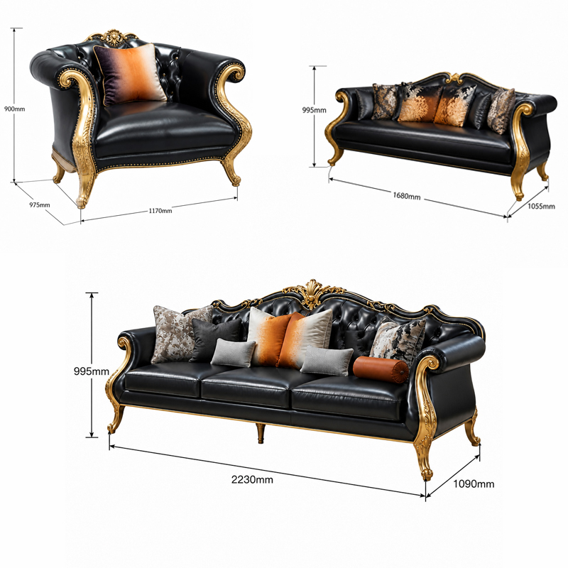 Palais Doré Black Tufted Camel-Back Sofa | Luxury Baroque Gilded Three-Seater with Shell Carving - EKAR,EKAR FURNITURE CO.,LTD,Palais Doré Black Tufted Camel-Back Sofa | Luxury Baroque Gilded Three-Seater with Shell Carving - EKAR,foshan furniture factory,custom Furniture factory,china furniture factory