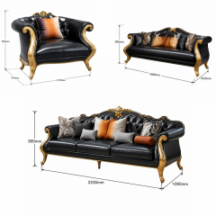Palais Doré Black Tufted Camel-Back Sofa | Luxury Baroque Gilded Three-Seater with Shell Carving - EKAR,EKAR FURNITURE CO.,LTD,Palais Doré Black Tufted Camel-Back Sofa | Luxury Baroque Gilded Three-Seater with Shell Carving - EKAR,foshan furniture factory,custom Furniture factory,china furniture factory