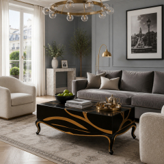 Gilded Vein Monolith Coffee Table | Luxury Black Lacquer &amp; Gold Inlay Statement Table - EKAR FURNITURE,EKAR FURNITURE CO.,LTD,Gilded Vein Monolith Coffee Table | Luxury Black Lacquer &amp; Gold Inlay Statement Table - EKAR FURNITURE,foshan furniture factory,custom Furniture factory,china furniture factory