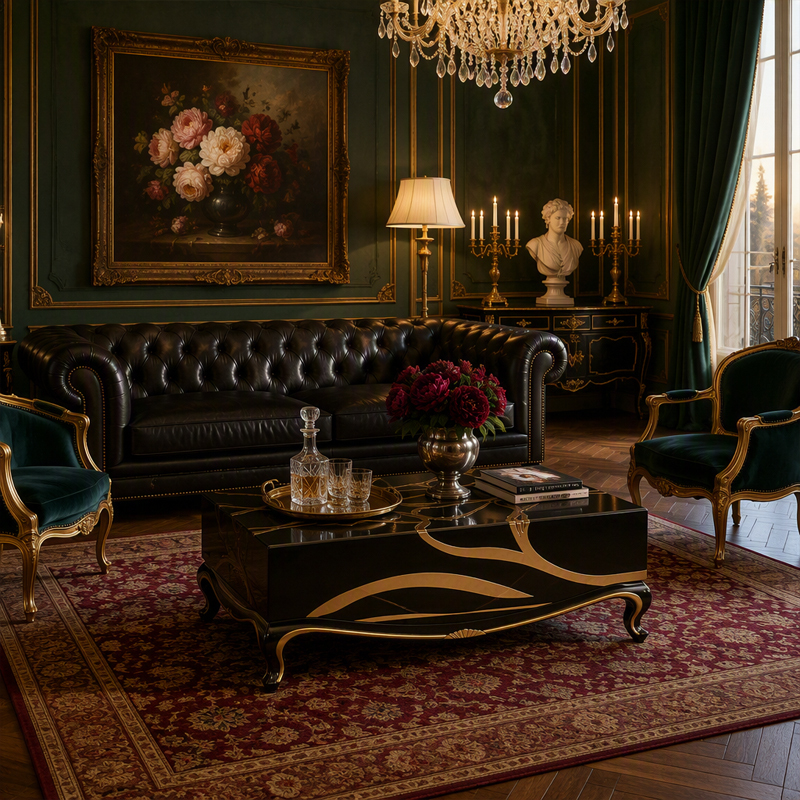 Gilded Vein Monolith Coffee Table | Luxury Black Lacquer &amp; Gold Inlay Statement Table - EKAR FURNITURE,EKAR FURNITURE CO.,LTD,Gilded Vein Monolith Coffee Table | Luxury Black Lacquer &amp; Gold Inlay Statement Table - EKAR FURNITURE,foshan furniture factory,custom Furniture factory,china furniture factory