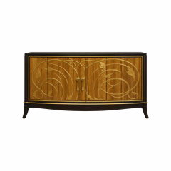 Whiplash D'Or Bow-Front Media Cabinet | Luxury Art Nouveau Ebony TV Stand with Gilded Scrollwork - EKAR,MY SHOP,Whiplash D'Or Bow-Front Media Cabinet | Luxury Art Nouveau Ebony TV Stand with Gilded Scrollwork - EKAR,foshan furniture factory,custom Furniture factory,china furniture factory