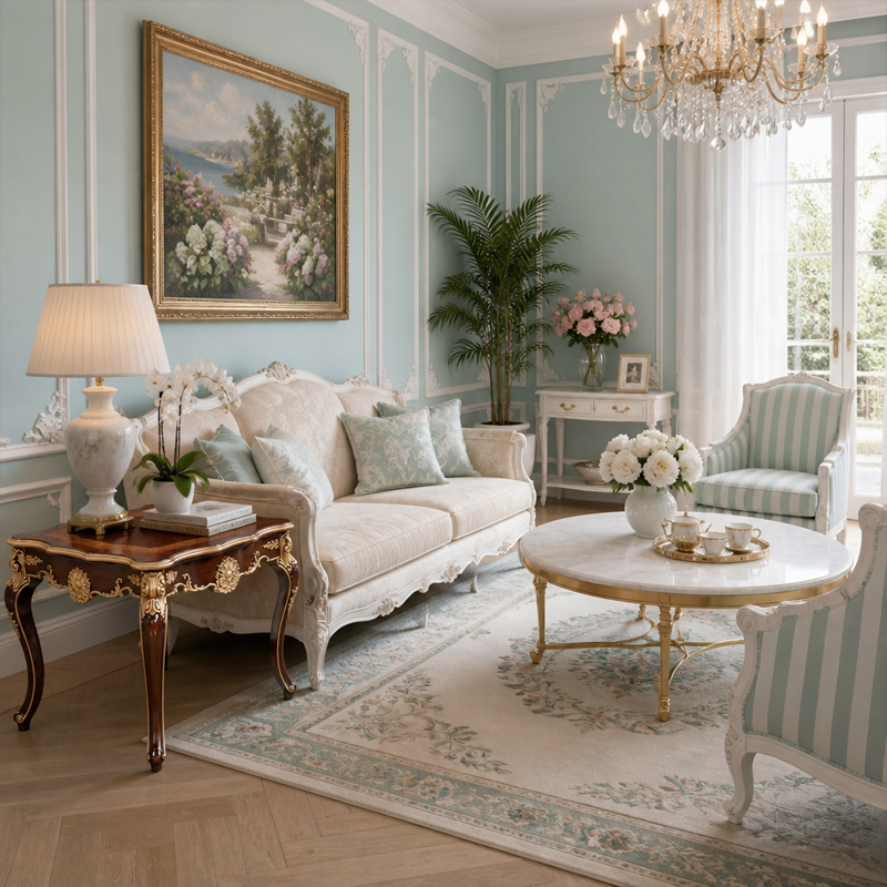 Fleuron Radiance Serpentine End Table | Luxury Rococo Marquetry Side Table with Gilded Apron - EKAR,EKAR FURNITURE CO.,LTD,Fleuron Radiance Serpentine End Table | Luxury Rococo Marquetry Side Table with Gilded Apron - EKAR,foshan furniture factory,custom Furniture factory,china furniture factory
