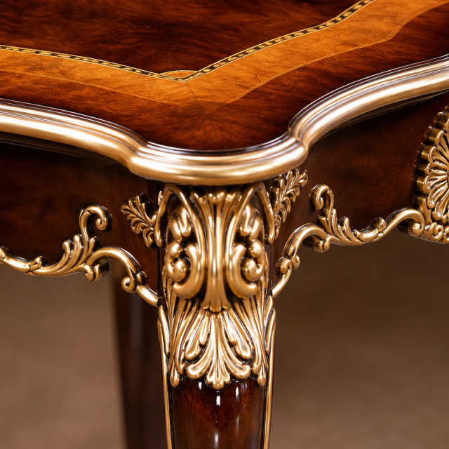 Fleuron Radiance Serpentine End Table | Luxury Rococo Marquetry Side Table with Gilded Apron - EKAR,EKAR FURNITURE CO.,LTD,Fleuron Radiance Serpentine End Table | Luxury Rococo Marquetry Side Table with Gilded Apron - EKAR,foshan furniture factory,custom Furniture factory,china furniture factory