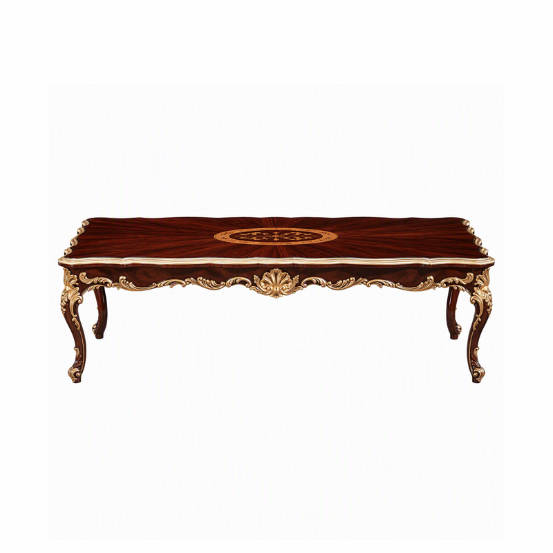 Rocaille Radiance Sunburst Coffee Table | Luxury Rococo Gilded Scalloped Table with Shell Carving - EKAR,EKAR FURNITURE CO.,LTD,Rocaille Radiance Sunburst Coffee Table | Luxury Rococo Gilded Scalloped Table with Shell Carving - EKAR,foshan furniture factory,custom Furniture factory,china furniture factory