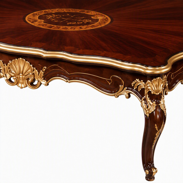 Rocaille Radiance Sunburst Coffee Table | Luxury Rococo Gilded Scalloped Table with Shell Carving - EKAR,EKAR FURNITURE CO.,LTD,Rocaille Radiance Sunburst Coffee Table | Luxury Rococo Gilded Scalloped Table with Shell Carving - EKAR,foshan furniture factory,custom Furniture factory,china furniture factory