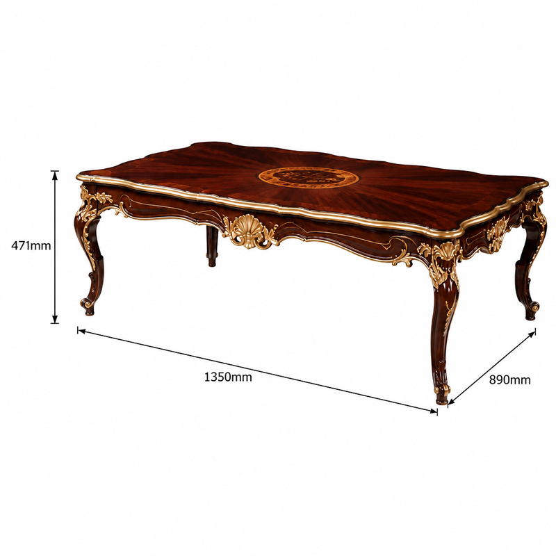Rocaille Radiance Sunburst Coffee Table | Luxury Rococo Gilded Scalloped Table with Shell Carving - EKAR,EKAR FURNITURE CO.,LTD,Rocaille Radiance Sunburst Coffee Table | Luxury Rococo Gilded Scalloped Table with Shell Carving - EKAR,foshan furniture factory,custom Furniture factory,china furniture factory
