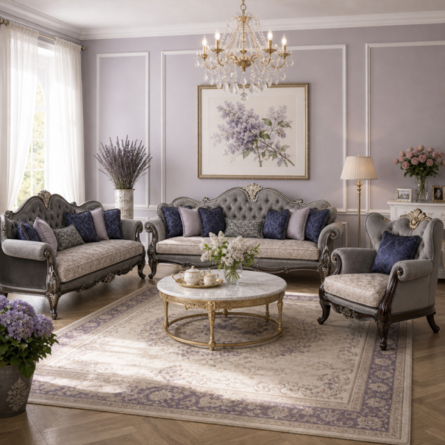 Ciel d'Argent Triple-Arched Tufted Sofa | Luxury Neoclassical Silver-Grey Sofa with Gold Crest - EKAR,EKAR FURNITURE CO.,LTD,Ciel d'Argent Triple-Arched Tufted Sofa | Luxury Neoclassical Silver-Grey Sofa with Gold Crest - EKAR,foshan furniture factory,custom Furniture factory,china furniture factory