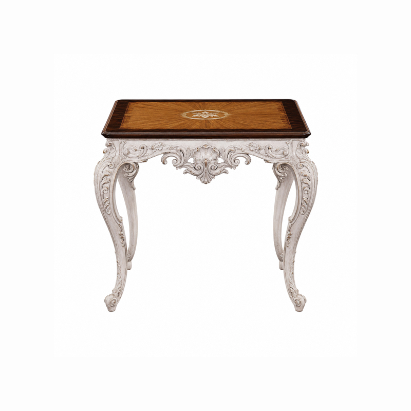 Alba Distressed Sunburst Accent Table | Luxury Rococo Antiqued End Table with Pierced Carving - EKAR,EKAR FURNITURE CO.,LTD,Alba Distressed Sunburst Accent Table | Luxury Rococo Antiqued End Table with Pierced Carving - EKAR,foshan furniture factory,custom Furniture factory,china furniture factory