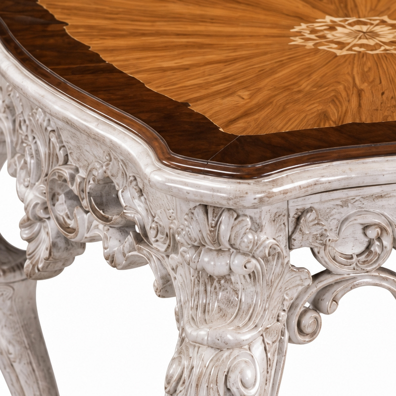 Alba Distressed Sunburst Accent Table | Luxury Rococo Antiqued End Table with Pierced Carving - EKAR,EKAR FURNITURE CO.,LTD,Alba Distressed Sunburst Accent Table | Luxury Rococo Antiqued End Table with Pierced Carving - EKAR,foshan furniture factory,custom Furniture factory,china furniture factory