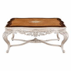 Ivoire Lumière Burl-Wood Coffee Table | Luxury Baroque Ivory Scalloped Table with Pierced Apron - EKAR,EKAR FURNITURE CO.,LTD,Ivoire Lumière Burl-Wood Coffee Table | Luxury Baroque Ivory Scalloped Table with Pierced Apron - EKAR,foshan furniture factory,custom Furniture factory,china furniture factory