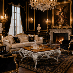 Ivoire Lumière Burl-Wood Coffee Table | Luxury Baroque Ivory Scalloped Table with Pierced Apron - EKAR,EKAR FURNITURE CO.,LTD,Ivoire Lumière Burl-Wood Coffee Table | Luxury Baroque Ivory Scalloped Table with Pierced Apron - EKAR,foshan furniture factory,custom Furniture factory,china furniture factory