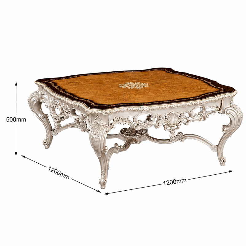 Ivoire Lumière Burl-Wood Coffee Table | Luxury Baroque Ivory Scalloped Table with Pierced Apron - EKAR,EKAR FURNITURE CO.,LTD,Ivoire Lumière Burl-Wood Coffee Table | Luxury Baroque Ivory Scalloped Table with Pierced Apron - EKAR,foshan furniture factory,custom Furniture factory,china furniture factory