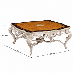 Ivoire Lumière Burl-Wood Coffee Table | Luxury Baroque Ivory Scalloped Table with Pierced Apron - EKAR,EKAR FURNITURE CO.,LTD,Ivoire Lumière Burl-Wood Coffee Table | Luxury Baroque Ivory Scalloped Table with Pierced Apron - EKAR,foshan furniture factory,custom Furniture factory,china furniture factory