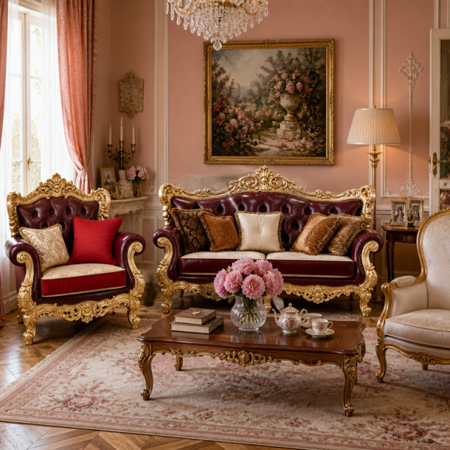 Bourgogne Crème Triple-Arched Leather Sofa | Luxury Victorian Gilded Frame Tufted Sofa - EKAR FURNITURE,EKAR FURNITURE CO.,LTD,Bourgogne Crème Triple-Arched Leather Sofa | Luxury Victorian Gilded Frame Tufted Sofa - EKAR FURNITURE,foshan furniture factory,custom Furniture factory,china furniture factory