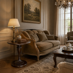 Ebene Spindle Pedestal Side Table | Luxury Classical Gloss Round Accent Table with Fluted Base - EKAR,EKAR FURNITURE CO.,LTD,Ebene Spindle Pedestal Side Table | Luxury Classical Gloss Round Accent Table with Fluted Base - EKAR,foshan furniture factory,custom Furniture factory,china furniture factory