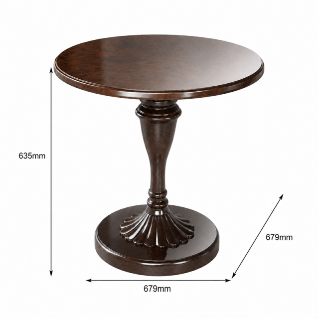 Ebene Spindle Pedestal Side Table | Luxury Classical Gloss Round Accent Table with Fluted Base - EKAR,EKAR FURNITURE CO.,LTD,Ebene Spindle Pedestal Side Table | Luxury Classical Gloss Round Accent Table with Fluted Base - EKAR,foshan furniture factory,custom Furniture factory,china furniture factory