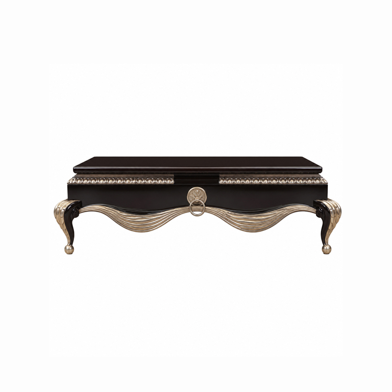 Noir Argent Draped Swag Coffee Table | Luxury Neoclassical Black &amp; Silver Table with Ring Pull - EKAR,EKAR FURNITURE CO.,LTD,Noir Argent Draped Swag Coffee Table | Luxury Neoclassical Black &amp; Silver Table with Ring Pull - EKAR,foshan furniture factory,custom Furniture factory,china furniture factory